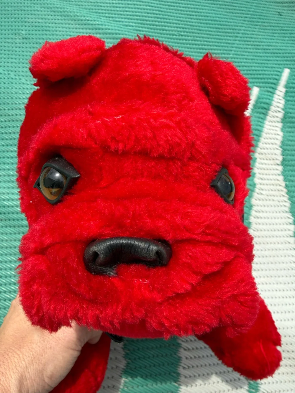Red Dog Bulldog Pug by Goffa 10 Inch Plush Stuffie Stuffed Animal Vintage 1990’s